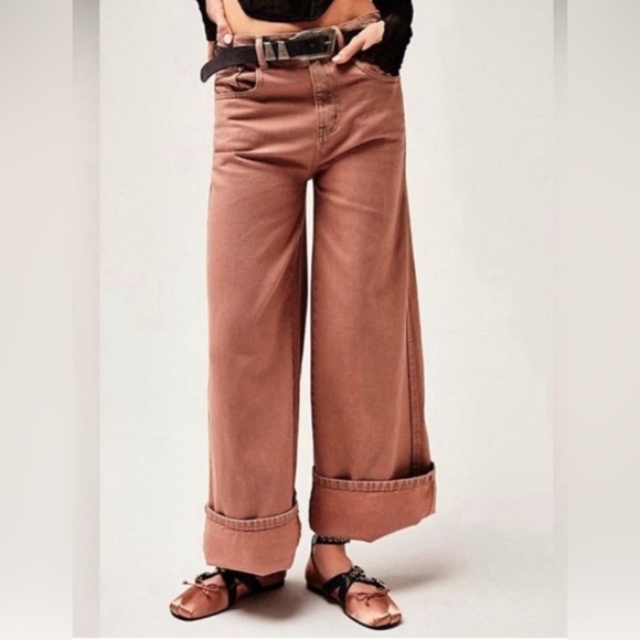 Free People Denim - #1007 NWT Free People We The Free Crvy Gia High Rise Wide Leg size 27